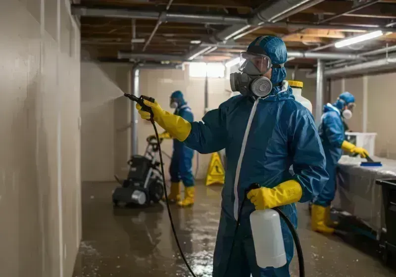 Basement Sanitization and Antimicrobial Treatment process in Rochester, IL